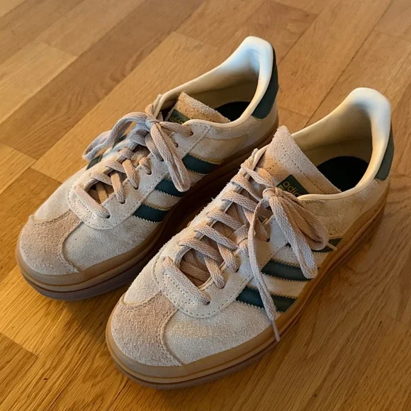 adidas Originals Gazelle Bold "Cream White/Green" - Picture 2 of 9